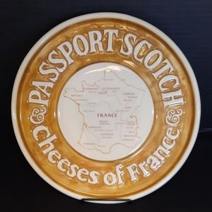 Passport Scotch Cheeses of France Platter/Wall Plaque ~ Kingwood Ceramics